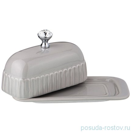 Маслёнка 17 х 9,5 х 13 см серая &quot;crystal&quot; / 213239