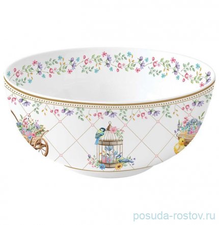 Салатник 15 см 600 мл &quot;Кролики и цыплята /Spring Bloom&quot; / 369111