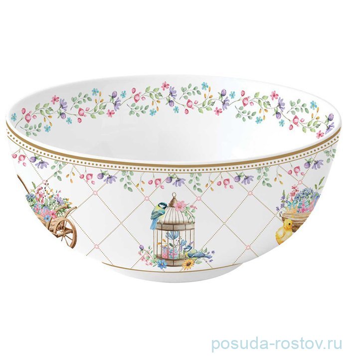 Салатник 15 см 600 мл "Кролики и цыплята /Spring Bloom" / 369111
