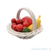 Корзина 20 см декоративная круглая &quot;Фрукты&quot; / 221044