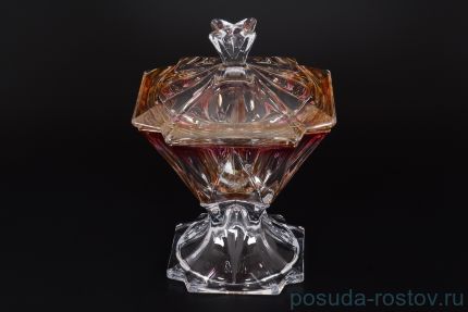 Ваза для фруктов 26 см с крышкой н/н &quot;Метрополитэн /Янтарно-розовая&quot; R-G / 118321
