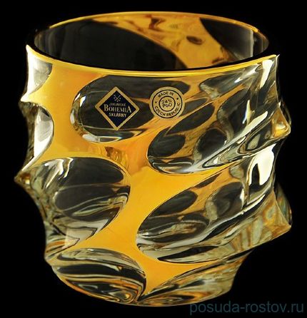 Стаканы для виски 300 мл 6 шт &quot;Calypso /С золотом&quot; хрусталь Йиглава / 019128