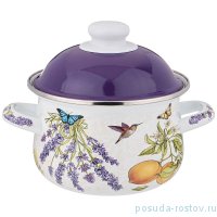 Кастрюля 16 х 10 см с крышкой эмалированная 1,5 л &quot;Provence&quot; / 274428