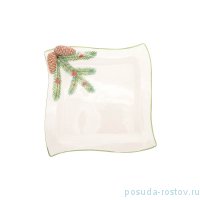 Блюдо 25 см квадратное &quot;christmas world /pinecone&quot; / 270952