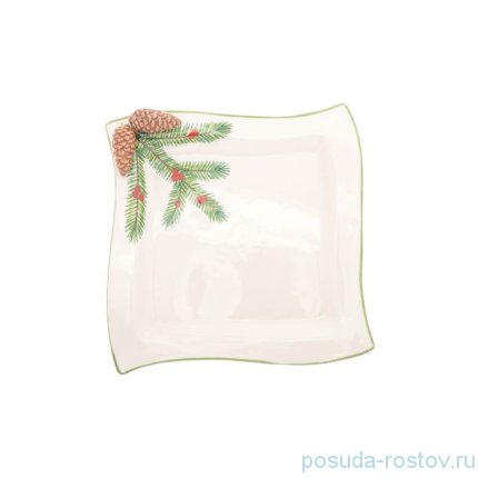 Блюдо 25 см квадратное &quot;christmas world /pinecone&quot; / 270952