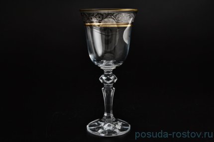 Бокалы для белого вина 170 мл 6 шт &quot;Лаура /Цветочный узор на платине&quot; / 005765