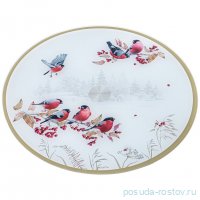 Тортовница вращающаяся снегири 32*2,5 см / 354442