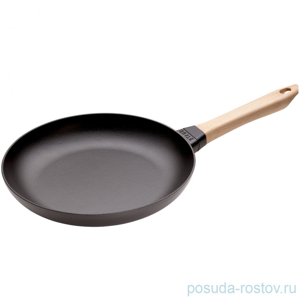 Сковорода 24 см с деревянной ручкой черная "STAUB" / 275967