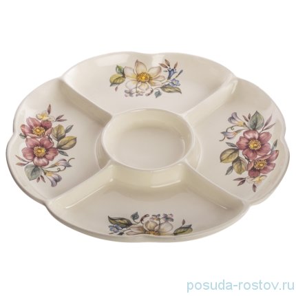 Менажница 34,5 см 5-ти секционная &quot;Artigianato ceramico /Весенние лепестки&quot; / 171688