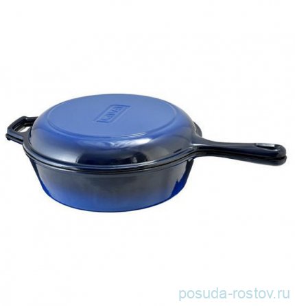 Сковорода 26 см с крышкой чугунная 2,9 л &quot;Lava /Combo /Blue&quot; / 287502