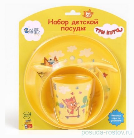 Детский набор 4 предмета &quot;Т ри кота /Обучайка&quot; / 350694
