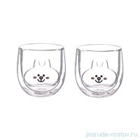 Стаканы для воды 300 мл 2 шт с двойными стенками &quot;Animals /Заяц&quot; / 293476