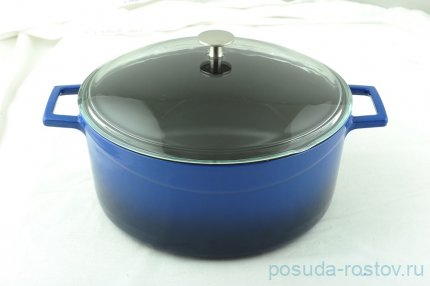 Кастрюля 28 см со стеклянной крышкой 6,7 л &quot;Lava /Blue&quot; / 221025