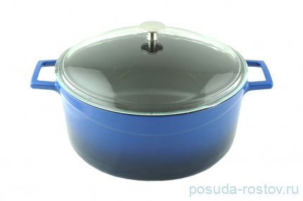 Кастрюля 28 см со стеклянной крышкой 6,7 л &quot;Lava /Blue&quot; / 221025