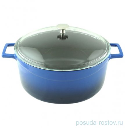 Кастрюля 28 см со стеклянной крышкой 6,7 л &quot;Lava /Blue&quot; / 221025