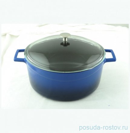 Кастрюля 28 см со стеклянной крышкой 6,7 л &quot;Lava /Blue&quot; / 221025