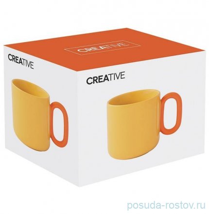 Кружка 350 мл жёлтая &quot;Creative&quot; (подарочная упаковка) / 333792