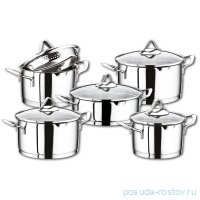 Набор посуды 10 предметов (18, 20, 22, 24,24 см) стеклянные крышки &quot;CYLINDER MODEL&quot; / 296010