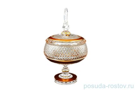 Конфетница 15 см с крышкой н/н &quot;Хрусталь с золотом&quot; / 122531