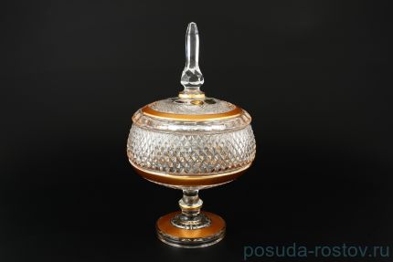Конфетница 15 см с крышкой н/н &quot;Хрусталь с золотом&quot; / 122531