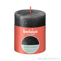Свеча Рустик 8 х 6,8 см &quot;Shimmer /Антрацит /Bolsius&quot; (время горения 35 ч) / 278268