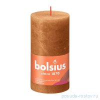 Свеча Рустик 13 х 6,8 см &quot;Shine /Пряный коричневый /Bolsius&quot; (время горения 60 ч) / 278274