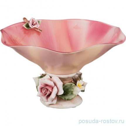 Конфетница 22 х 12 см розовая &quot;Розы&quot; / 279392