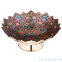 Конфетница 25 х 25 х 10 см н/н цветная эмаль /латунь / 195613