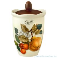 Банка для сыпучих продуктов 19 см с деревянной крышкой Кофе &quot;Artigianato ceramico /Груша&quot; / 149394