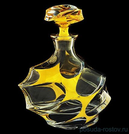 Графин для виски 800 мл &quot;Calypso /С золотом&quot; хрусталь Йиглава / 019129