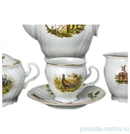 Блюдце 13,5 см 1 шт &quot;Бернадотт /Охота&quot; / 156249