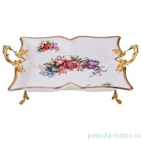 Фруктовница 32,8 х 32,8 х 3,8 см на ножках с ручками &quot;верона&quot; / 187330
