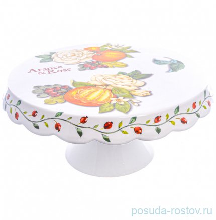 Тортница 32 см н/н &quot;Artigianato ceramico /Апельсин и роза&quot; / 228260