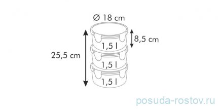 Термосумка для переноса еды (с 3 емкостями по 1,5 л) бордовая &quot;FRESHBOX&quot; / 142437