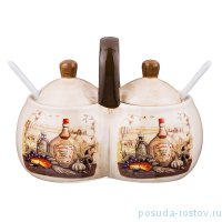 Банка для специй 17 х 10 х 13 см двойная с ложками &quot;Сицилия&quot; / 190241