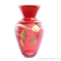 Ваза для цветов 30 см малиновая &quot;Эгерманн /Золотые элементы&quot; / 159682