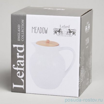 Кувшин для воды 1,3 л с деревянной крышкой 16,5 х 13 х 17 см &quot;Meadow&quot; / 370162