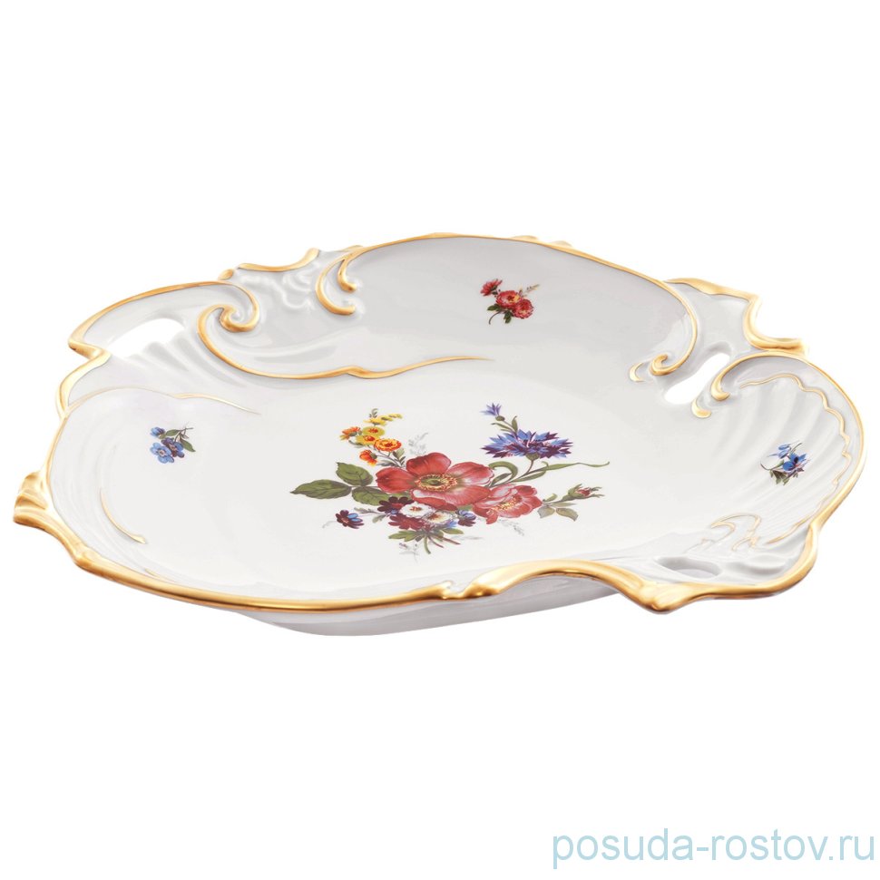 Салатник Ракушка 26 см "Корона /Мейсенский букет" / 159730