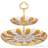 Этажерка 28,5 см 2-х ярусная &quot;LEFARD GOLD GLASS&quot; (17 х 30 см) / 255406