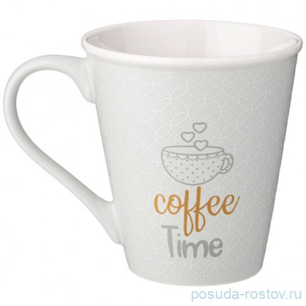 Кружка 340 мл серая &quot;Кофемания /Coffee time&quot; / 337378