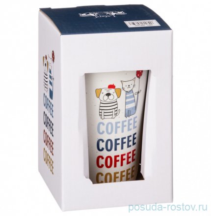 Кружка 390 мл с силиконовой крышкой и ободком &quot;Coffemania&quot; / 279662