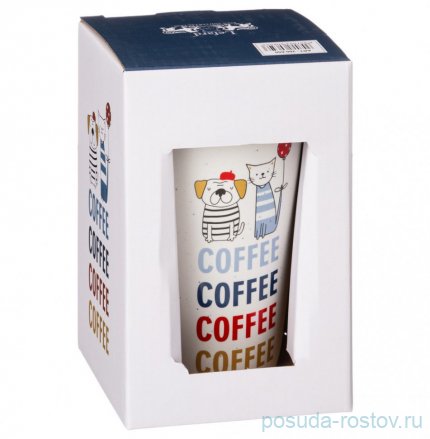 Кружка 390 мл с силиконовой крышкой и ободком &quot;Coffemania&quot; / 279662