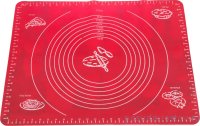 Коврик для раскатки теста 50 х 40 см силиконовый /розовый / 193172