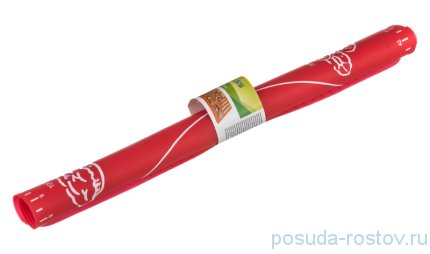 Коврик для раскатки теста 50 х 40 см силиконовый /розовый / 193172