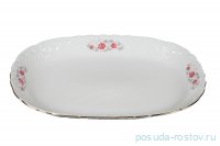Блюдо 33 х 23 см овальное &quot;Рококо /577 /Серая роза /золото&quot; / 127647