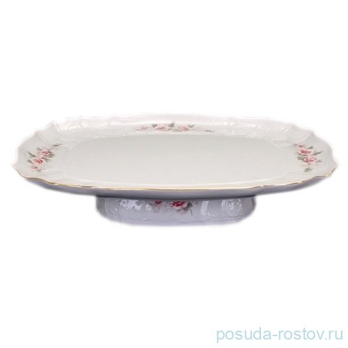 Поднос 40 х 32 см прямоугольный н/н "Бернадотт /Серая роза /золото" / 134083