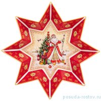 Блюдо 32 х 5 см красное Звезда &quot;С Новым годом! /Дед мороз&quot; / 259738