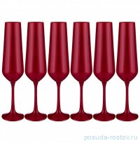 Бокалы для шампанского 200 мл 6 шт &quot;Сандра /Красные&quot;  / 202988