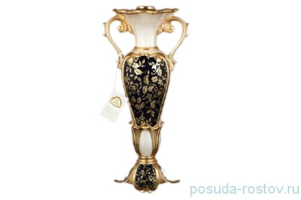 Подсвечник &quot;Золотые цветы на чёрном /Via Veneto&quot; / 087570
