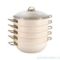 Мантоварка 30 х 10 см с антипригарным покрытием 6,4 л бежевая &quot;GRANITE COUSCOUS PAN SET /GOLD&quot; / 167262